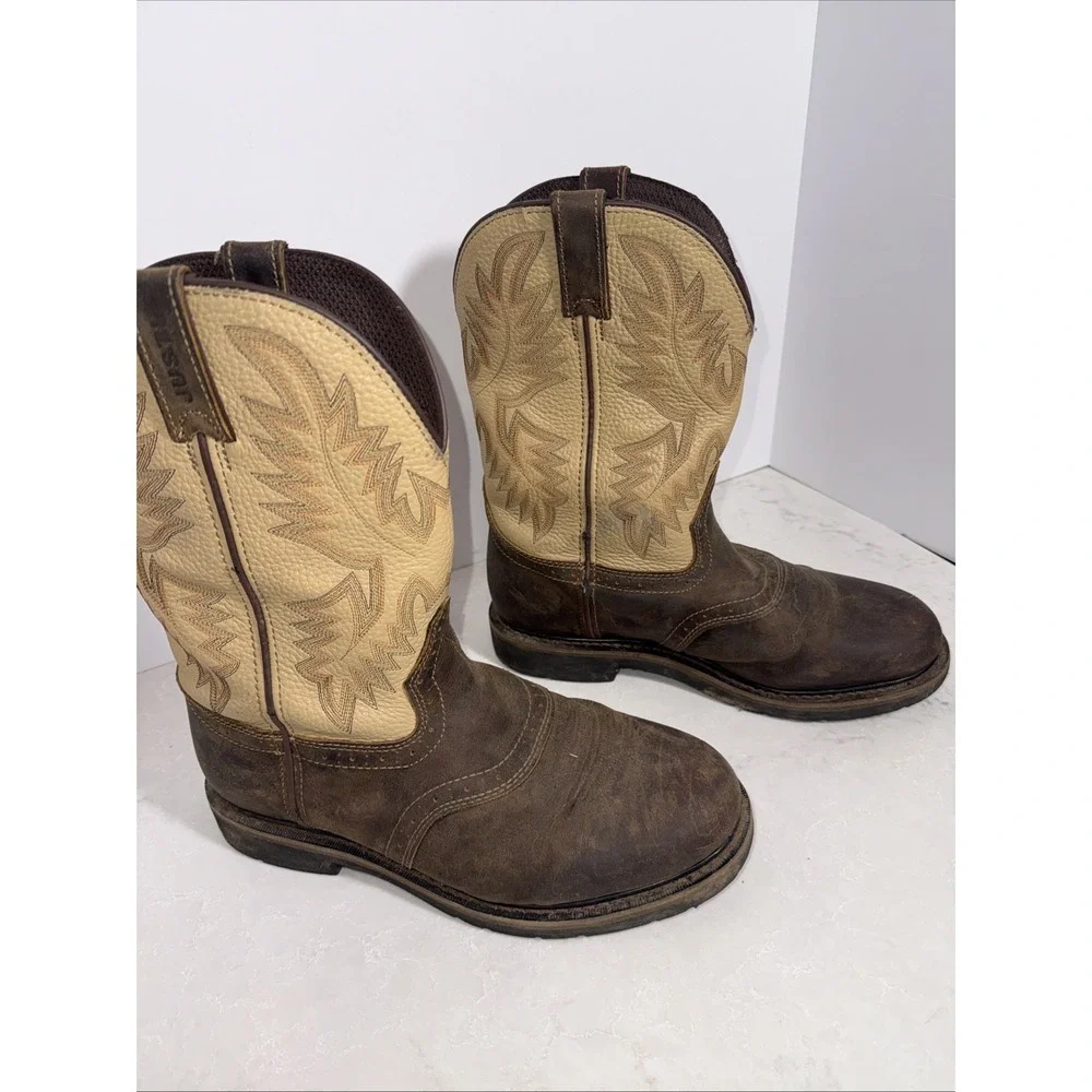 Justin Original Workboots Superintendent 11 Inch Work Beige Brown SE4660 10.5EE